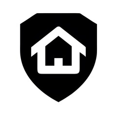 Home security shield icon representing protection and safety