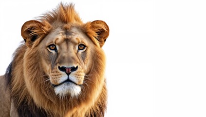 Obraz premium Lion in the savanna, showcasing a wild cat's character, ideal for safari-themed designs