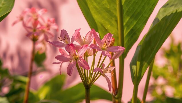 Flowers of pulutan leaf plants with vibrant pink blooms, beneficial for local ecosystems