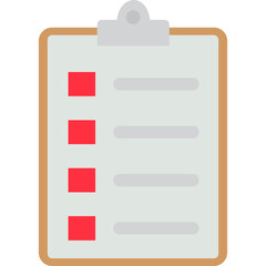 Obraz premium Christmas List Flat Icon – Holiday Checklist, Festive Santa Wish List Vector Illustration