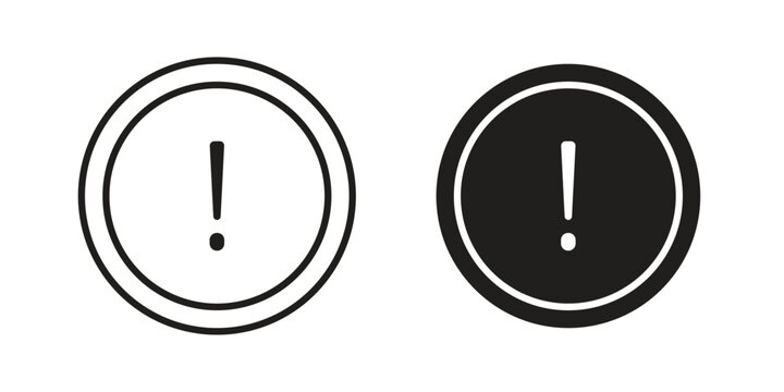 Alarm exclamation icon designs collection for mobile, ui, web.