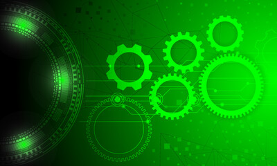 green circle ciruit networking electronic cyberspace with polygon lines conecting abstrac high technology background