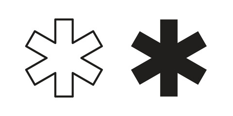 Obraz premium Asterisk icon designs collection for mobile, ui, web.