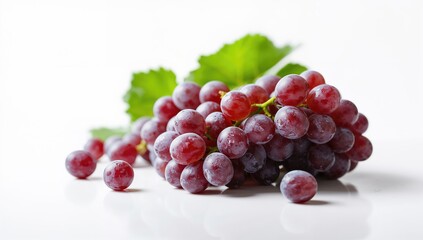 Fresh Grapes Displayed On A White Surface, Fiber-Dense Choice