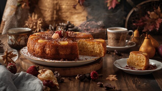 Inverted pear and ginger dessert - Powered by Adobe