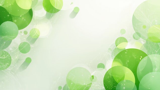 Digital abstract backdrop featuring vivid green circles, suitable for UI design