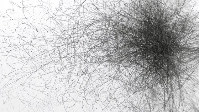 Hand-drawn graphite pencil monochrome background, reflecting anxiety, psychological themes, depression, schizophrenia - Powered by Adobe