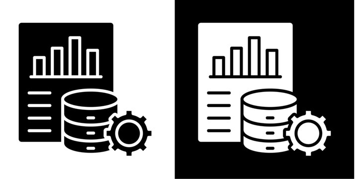 Enterprise Data Management  Icon Set White Style Collection