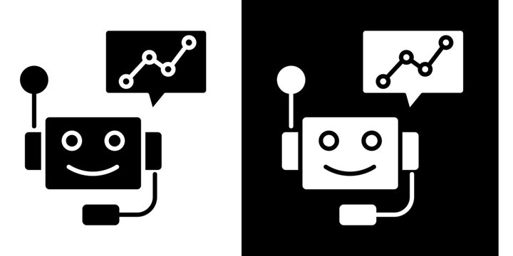 Ai Powered Chatbot  Icon Set White Style Collection