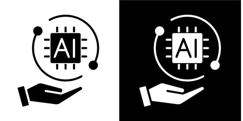 Ai Powered  Icon Set White Style Collection