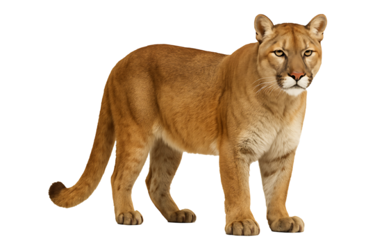 Wild Cougar Standing Isolated on a Transparent Background