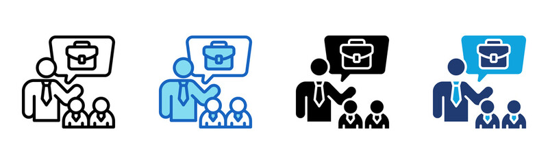 Career Coaching Icon Multi Style Vector Illustration