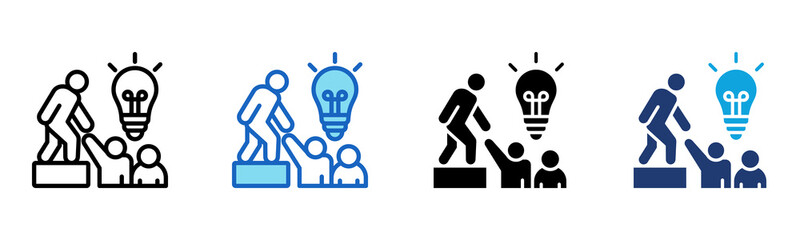 Mentorship Icon Multi Style Vector Illustration
