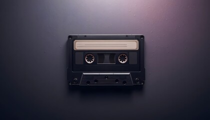 Fototapeta premium Retro cassette tape evokes nostalgia for vintage music and analog audio experiences, perfect for design projects.