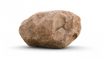 Isolated rock formation set against a bright white background, erosion risk