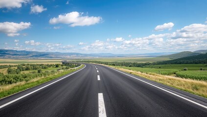 Naklejka premium 3D illustration of travel and vacation road advertisement, visual elements for marketing campaigns