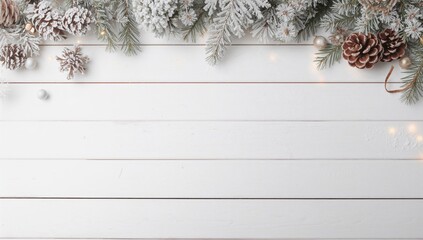 White wooden backdrop adorned with pine cones, suitable for seasonal decoration