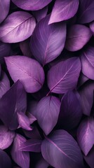Leaves background with purple copy space, designed for product presentation or invitation templates. This artistic and nature-inspired background provides a tranquil atmosphere, Generative AI