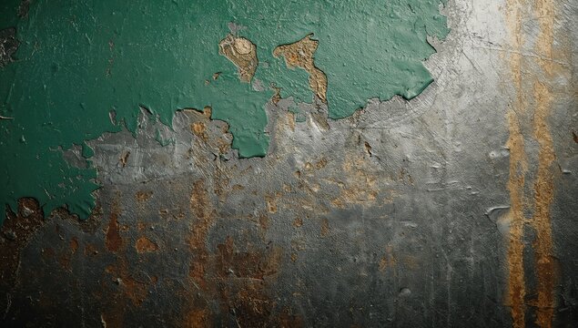 Green textured background of aged rusty metal, suitable for UI backdrop