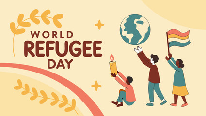 World Refugee Day with Family Illustration Representing Support, Welcome, and Empowerment