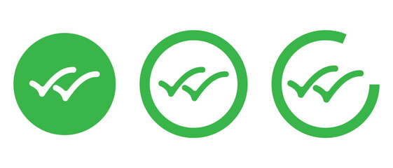 double checkmark icon, double tick and yes icon, checkmark vector illustration of an abstract background