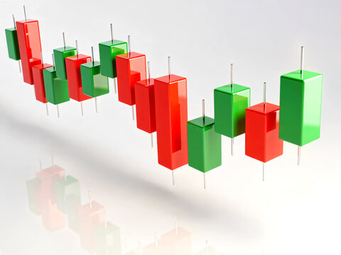 3Dの立体的なFXのロウソクチャート
