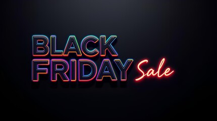 Black friday sale neon sign promotion advertising discount shopping retail holiday season event poster design