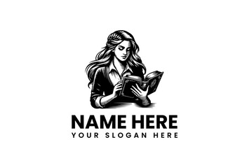 Elegant woman in vintage attire engrossed in reading a book, ideal for brands emphasizing knowledge and heritage