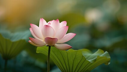 Obraz premium Lotus flower in bloom, symbol of tranquility and meditation