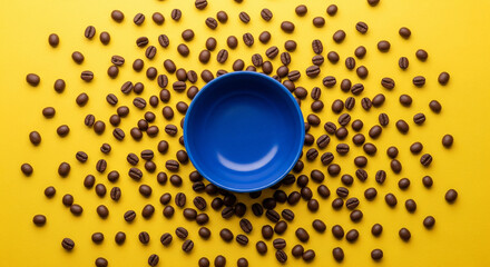 Blue Bowl with Radial Coffee Bean Pattern