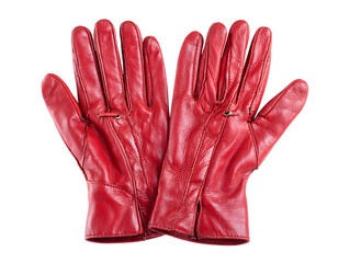 Obraz premium Elegant red female leather gloves for stylish occasions
