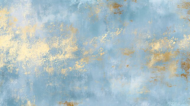 Abstract textured background with soft pastel blue and golden yellow watercolor washes and subtle distressed paper effect