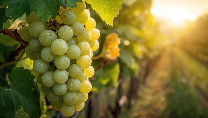Closeup of clusters of juicy white grapes, highlighting fiber-dense choice