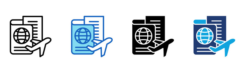 Visa Icon Multi Style Vector Illustration