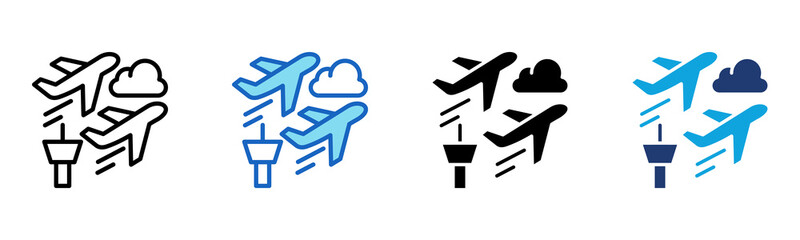 General Aviation Icon Multi Style Vector Illustration