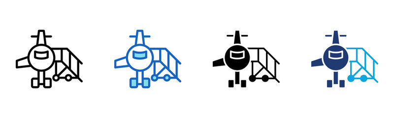 Obraz premium Jet Bridge Icon Multi Style Vector Illustration