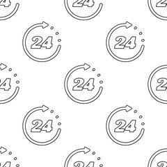 24 7 seamless pattern isolated on transparent background.