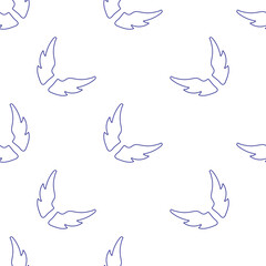 angel wings seamless pattern isolated on transparent background.