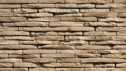 A horizontally layered wall featuring natural stone with a combination of smooth and rough textures.