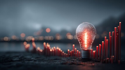 2026 illuminations: redefining the future with technological brilliance. Profit margin. Crimson glow: a modern twist on innovation for the new year 2026. Data insights. Market analysis.
