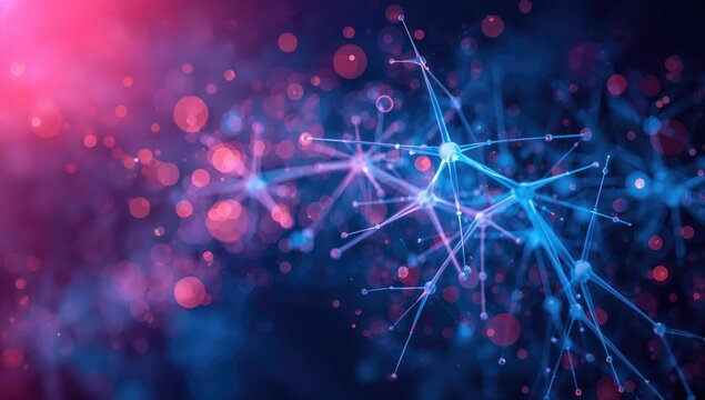 3D neural network illustration, showcasing big data and cybersecurity themes, digital innovation