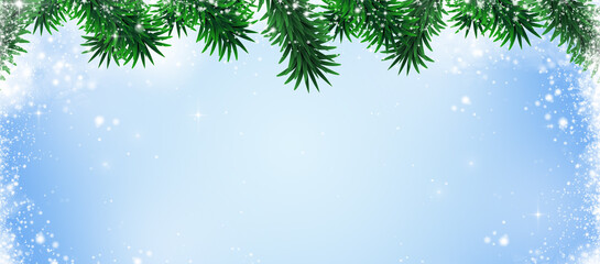 christmas fir tree blue banner