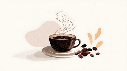 international coffee day with coffee beans vector isolated on white background 