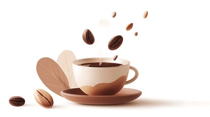 international coffee day with coffee beans vector isolated on white background 