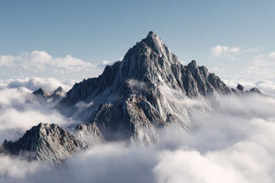 Granite Mountain Peak Above Clouds