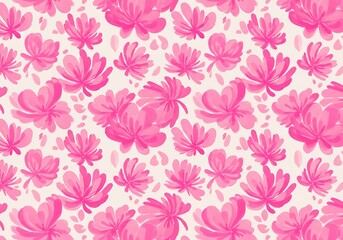 Vibrant Pink Floral Pattern with Artistic Brushstrokes and Abstract Petals.