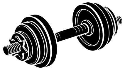 Dumbbell Silhouette: A striking silhouette of a dumbbell, showcasing its symmetrical design and the power it represents for fitness and strength training. 
