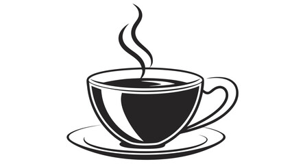 Steaming Brew: A graphic illustration showcases a classic cup of steaming coffee.