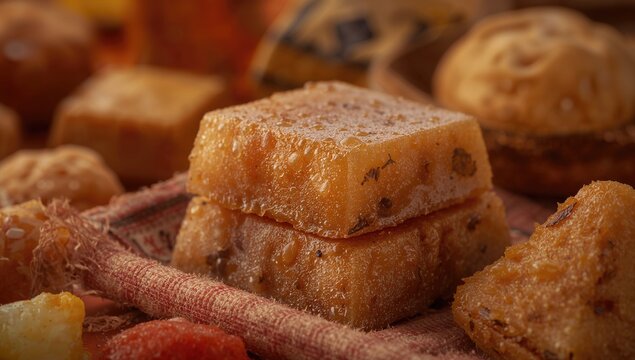 Dodol Ketan, a traditional glutinous snack showcasing sweet flavors and textures, fiber-dense choice