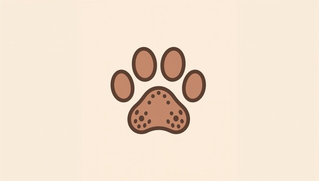 A vector illustration featuring a paw pad in a seamless one-line design, suitable for graphic applications
